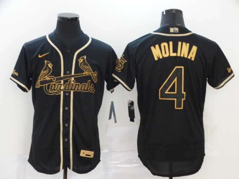 Cardinals 4 Yadier Molina Black Gold Nike Flexbase Jersey,We sell and wholesale Cardinals 4 Yadier Molina Black Gold Nike Flexbase Jersey on line form chian!